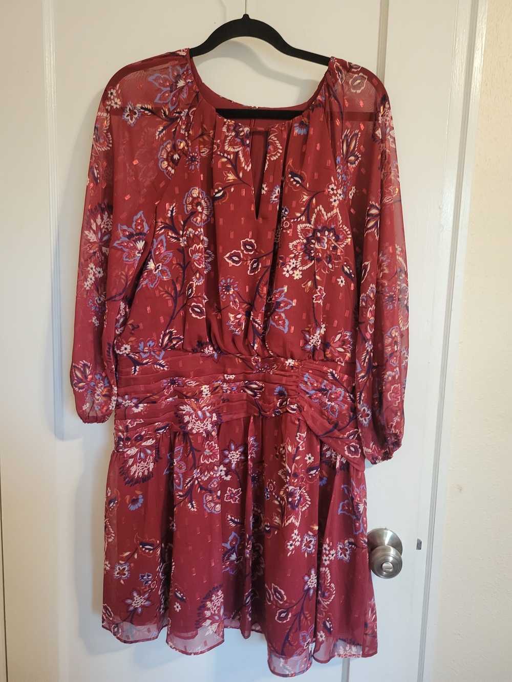 NWT Vince Camuto Floral Print Long sleeve Fit & Flare Mini Dress